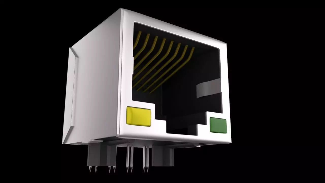 3D Port RJ45 Ethernet  3D model_0