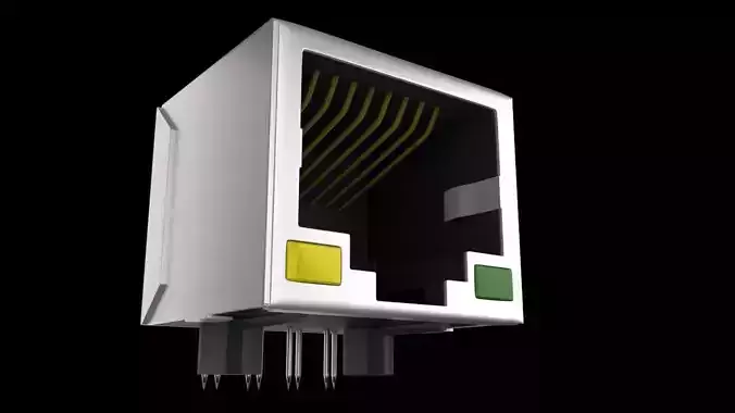 3D Port RJ45 Ethernet  3D model