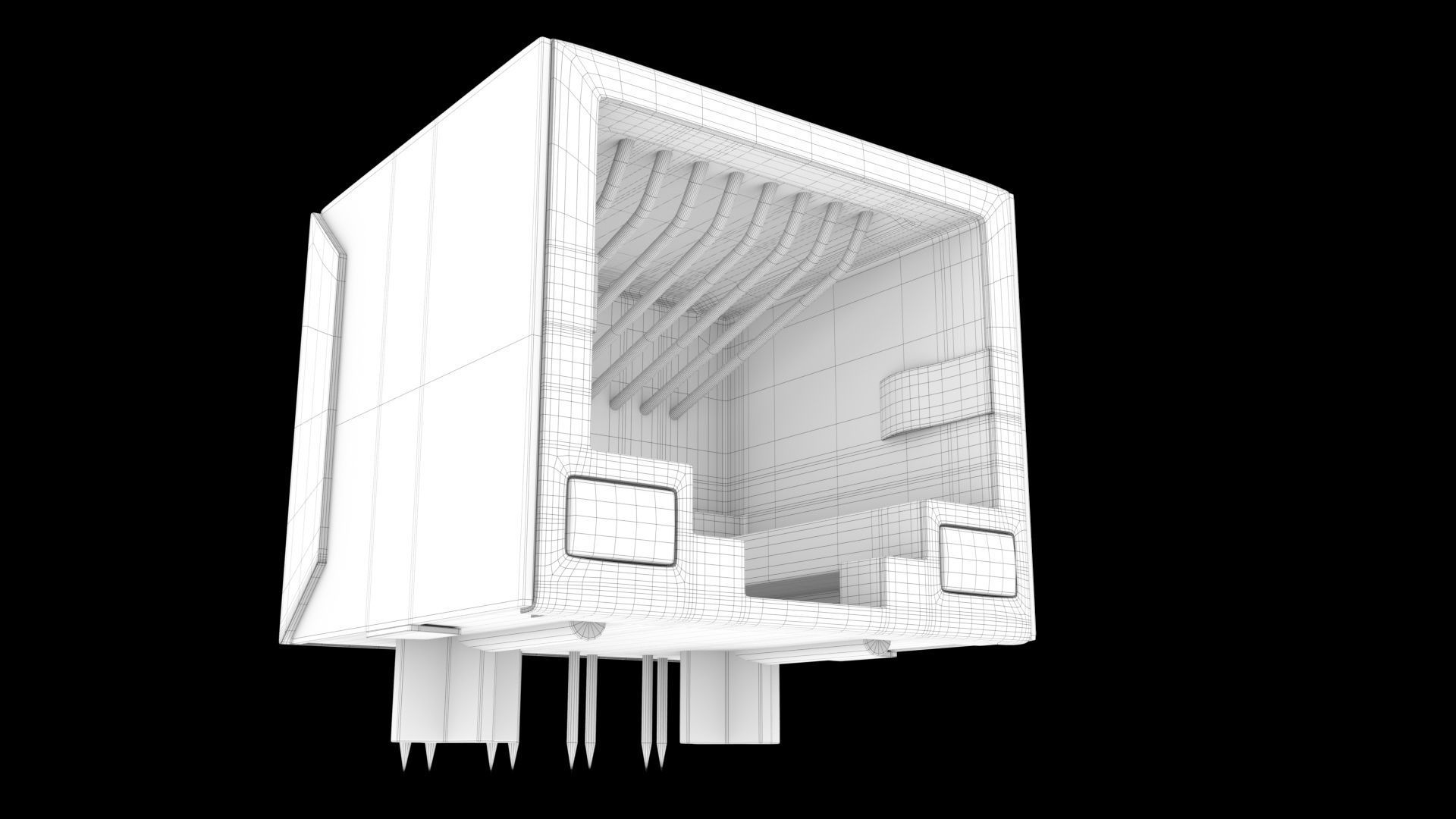 3D Port RJ45 Ethernet  3D model_4