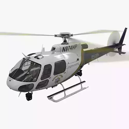  AS-350 California Highway Patrol Animated Low-poly 3D model