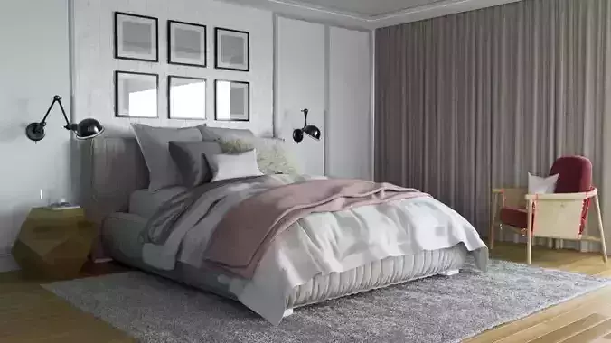 TEEN BEDROOM 3D SCENE 