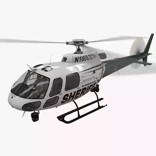  AS-350 Hillsborough County Sheriff Animated Low-poly 3D model