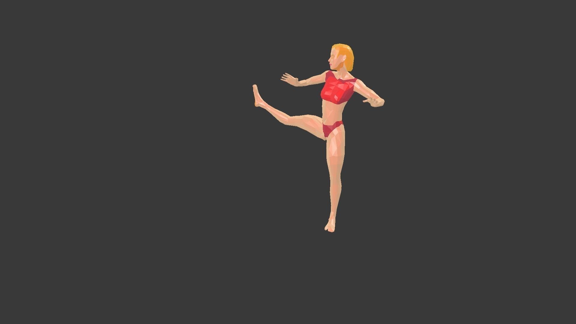 Low poly  3D model -ArchViz -Beach woman -50 Beach Sport Poses  Low-poly 3D model_24