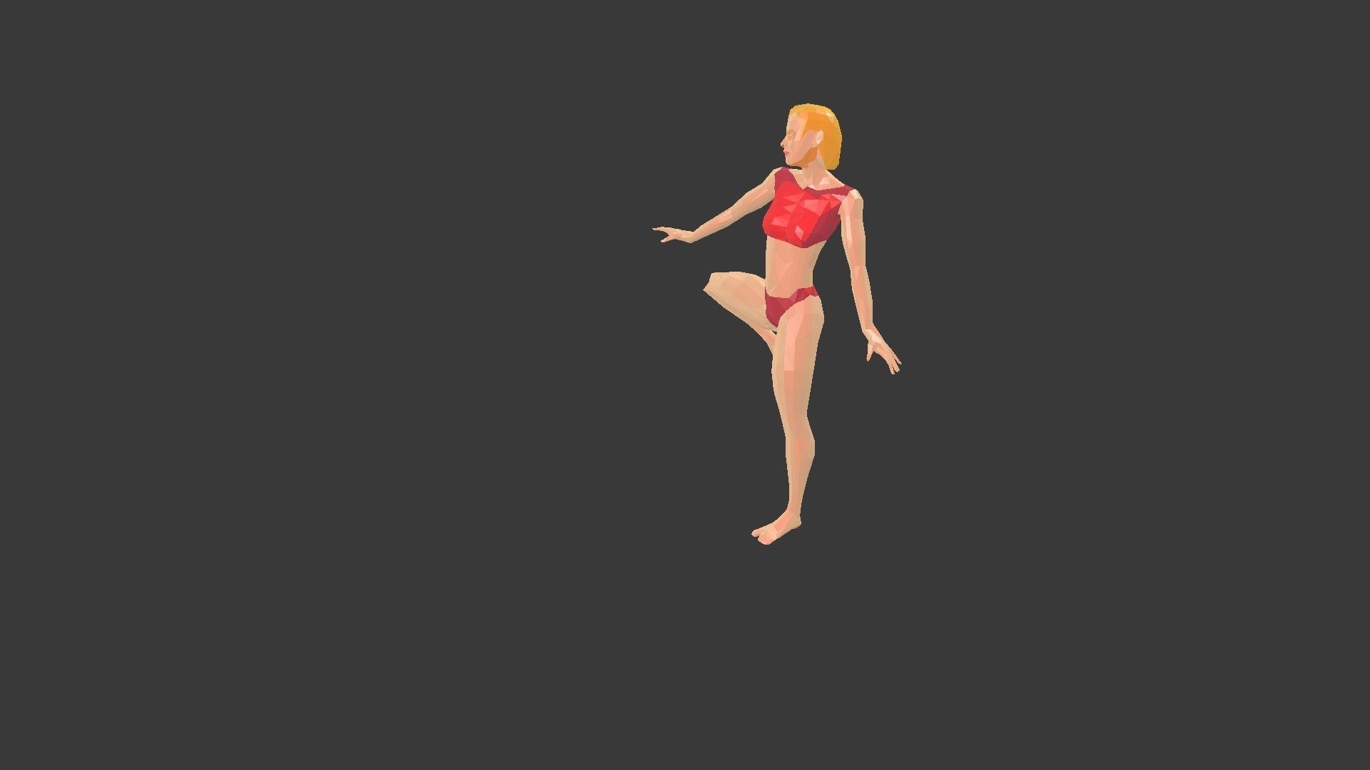 Low poly  3D model -ArchViz -Beach woman -50 Beach Sport Poses  Low-poly 3D model_23