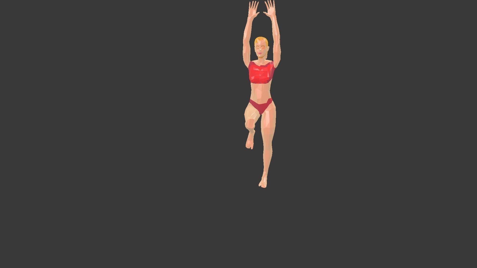 Low poly  3D model -ArchViz -Beach woman -50 Beach Sport Poses  Low-poly 3D model_47
