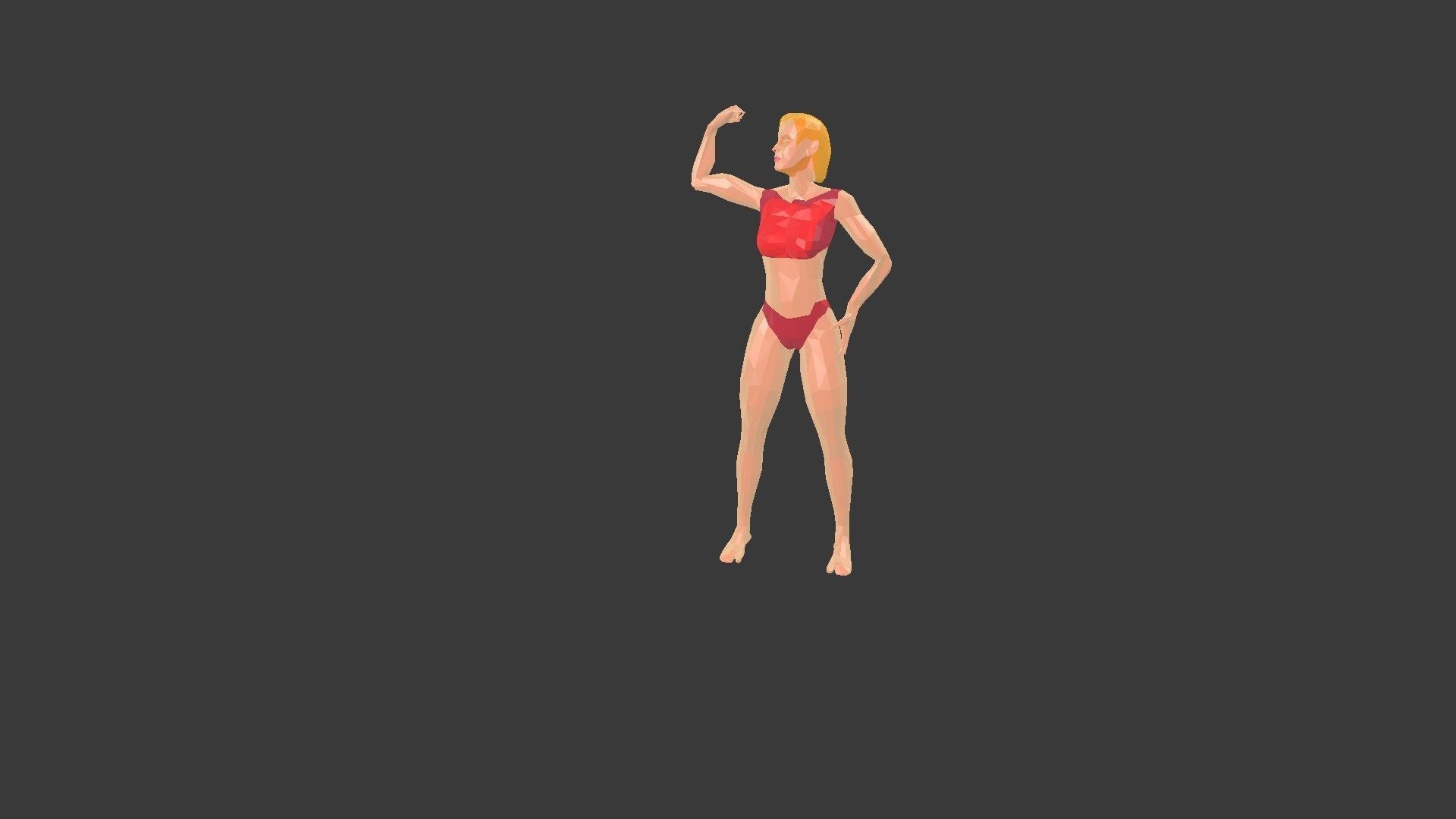 Low poly  3D model -ArchViz -Beach woman -50 Beach Sport Poses  Low-poly 3D model_4