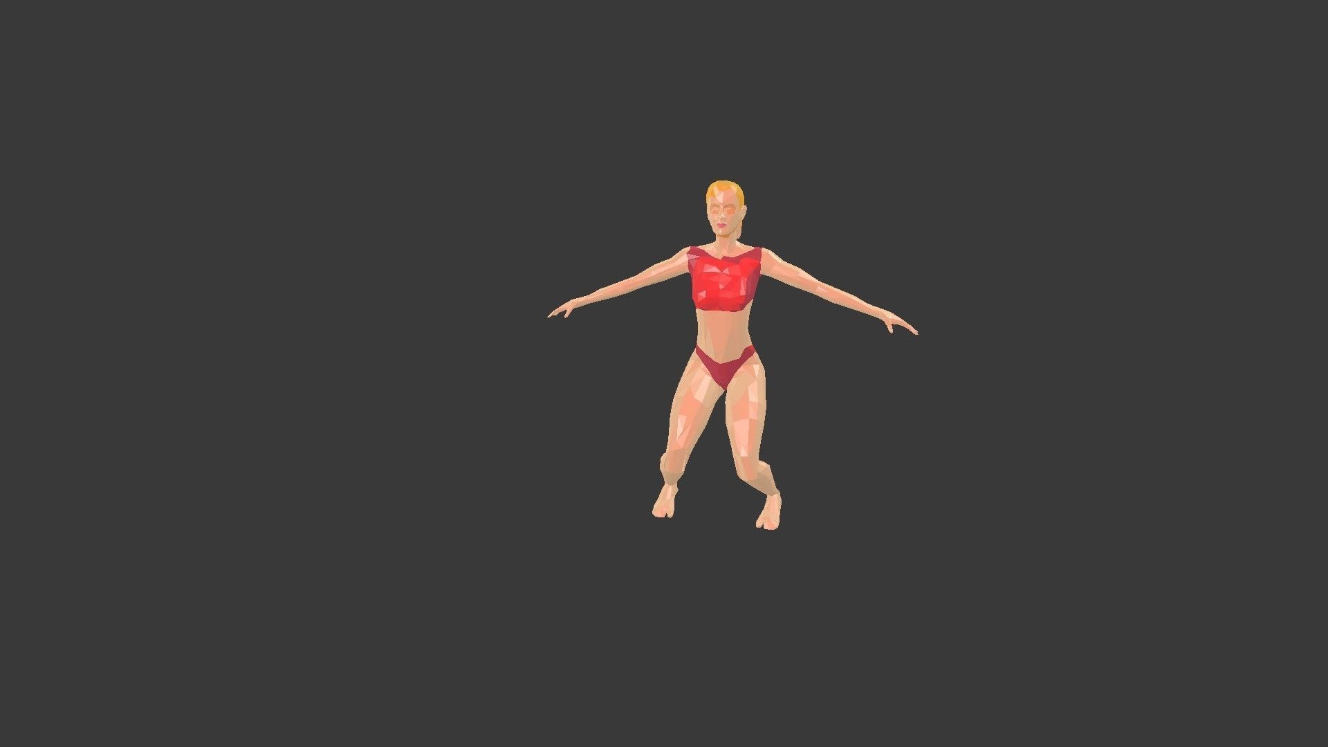 Low poly  3D model -ArchViz -Beach woman -50 Beach Sport Poses  Low-poly 3D model_15