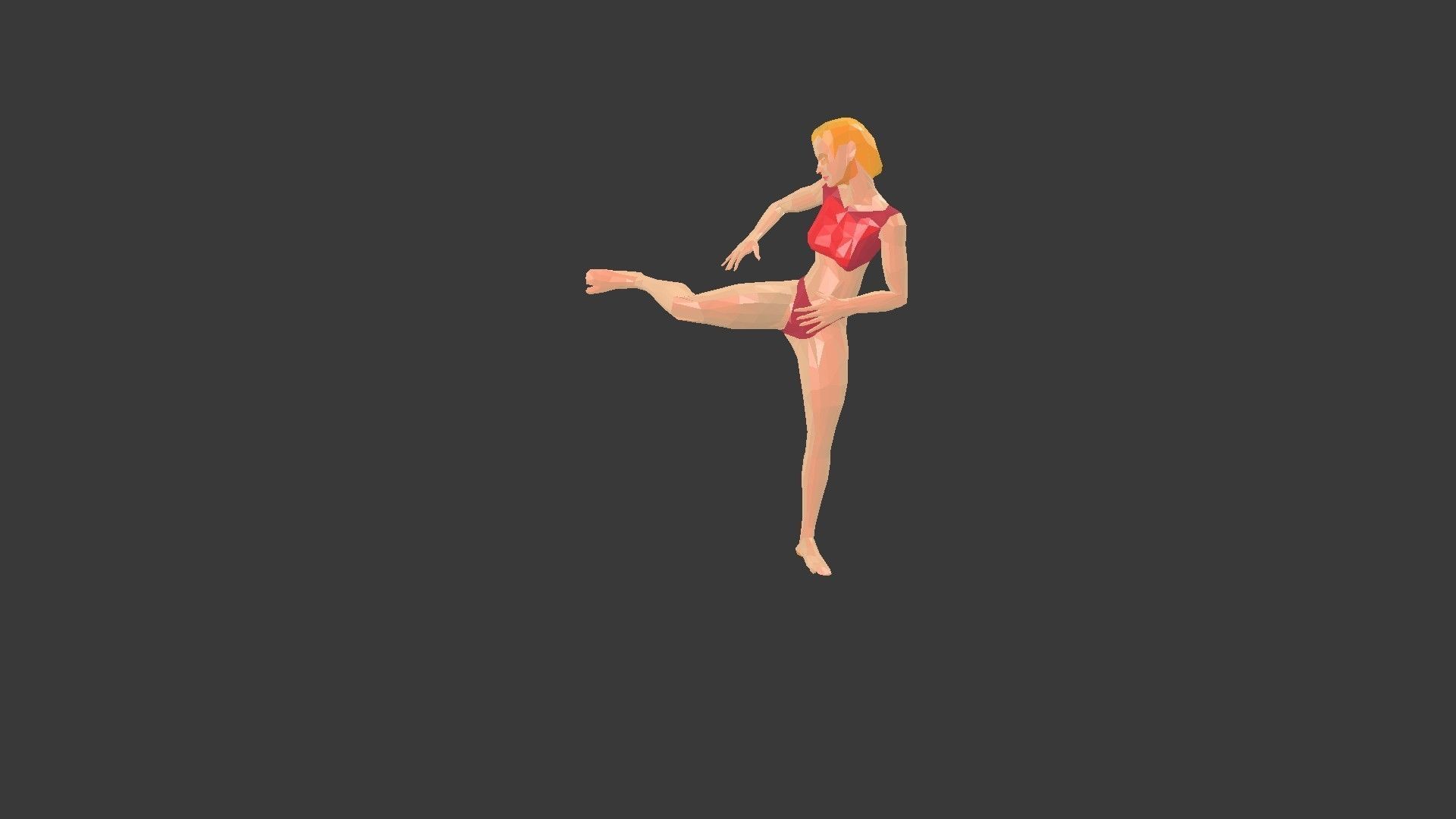 Low poly  3D model -ArchViz -Beach woman -50 Beach Sport Poses  Low-poly 3D model_28