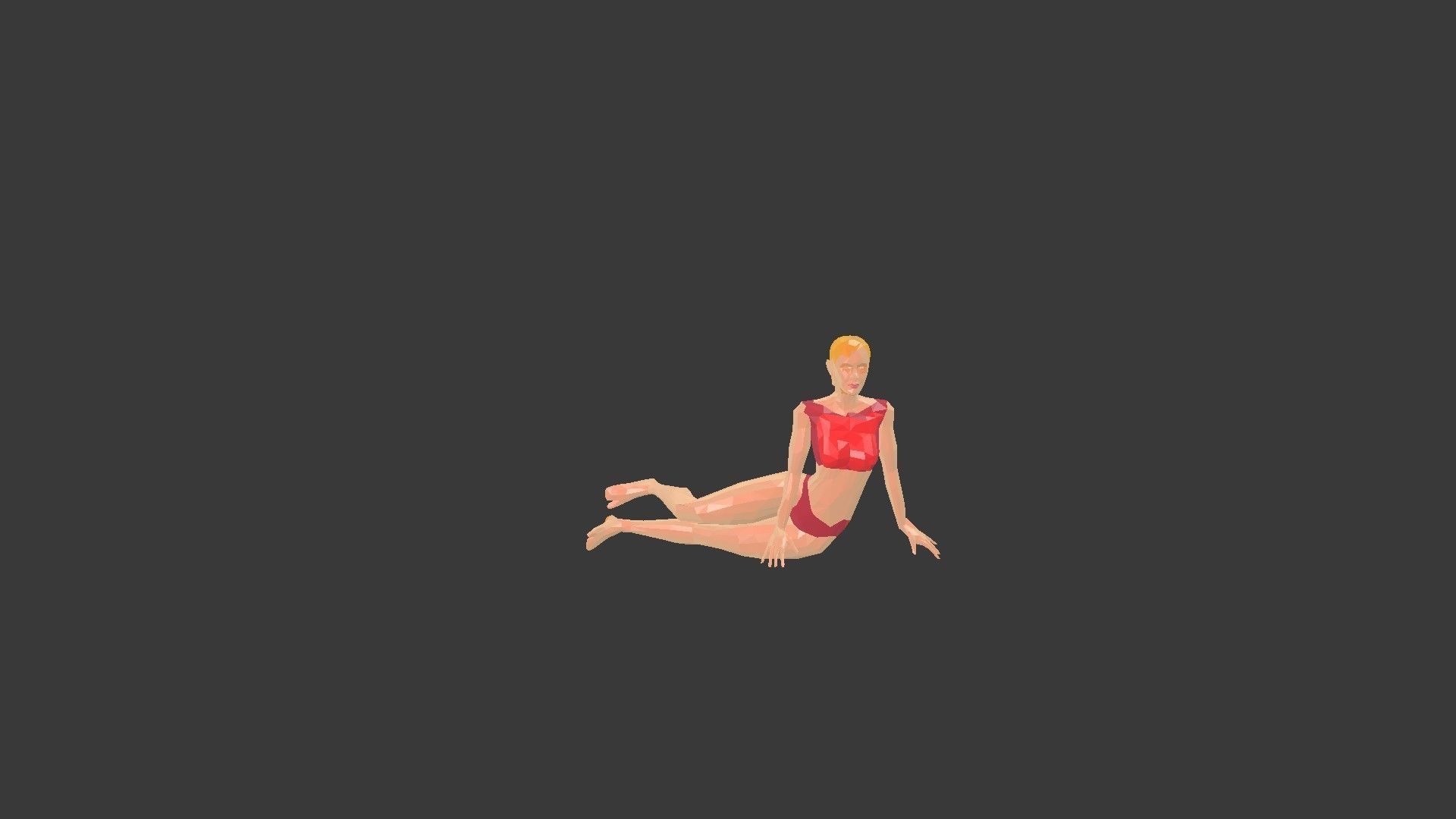 Low poly  3D model -ArchViz -Beach woman -50 Beach Sport Poses  Low-poly 3D model_20