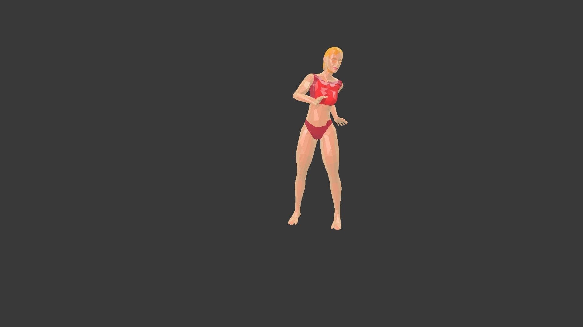 Low poly  3D model -ArchViz -Beach woman -50 Beach Sport Poses  Low-poly 3D model_9