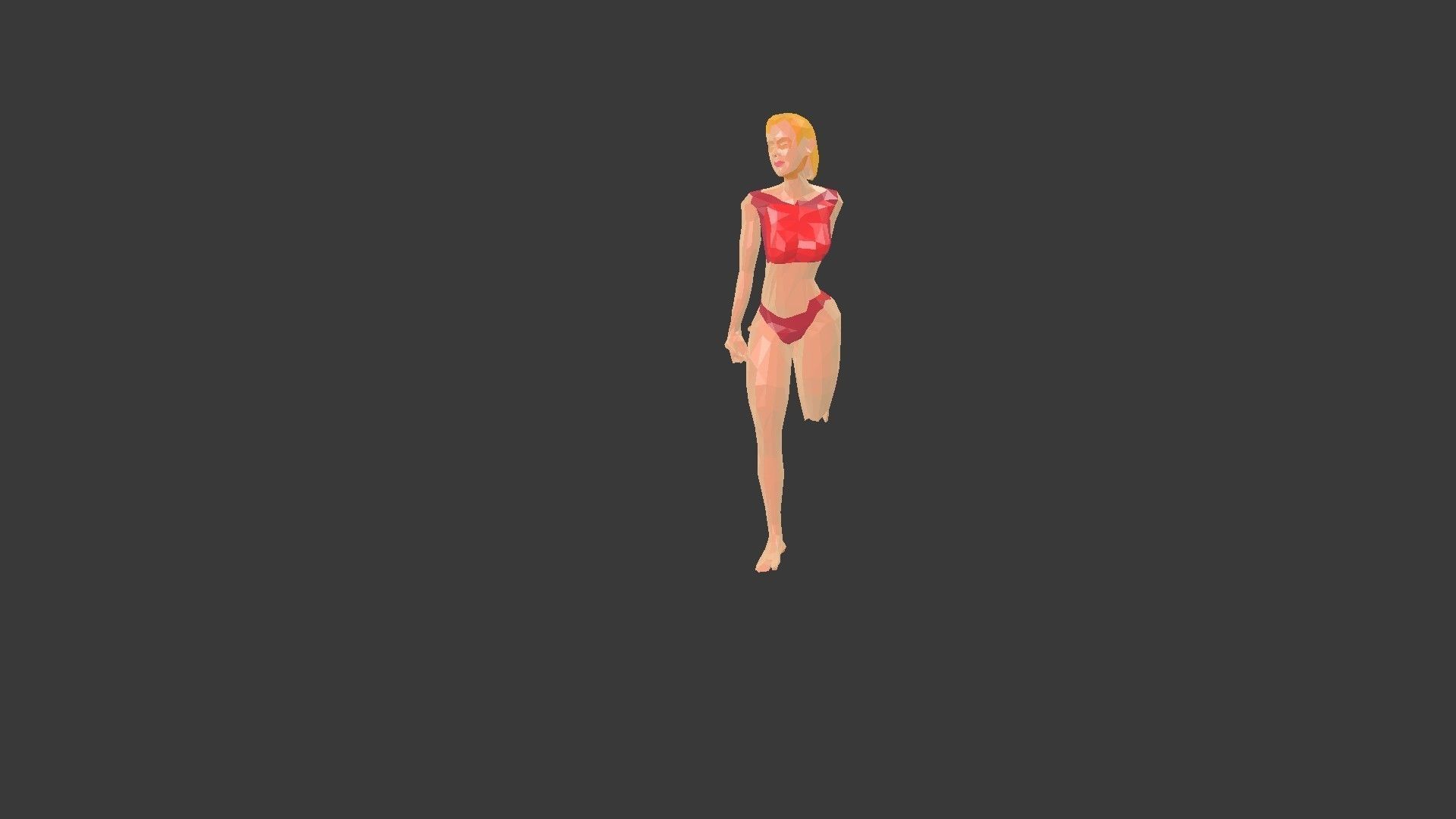 Low poly  3D model -ArchViz -Beach woman -50 Beach Sport Poses  Low-poly 3D model_30