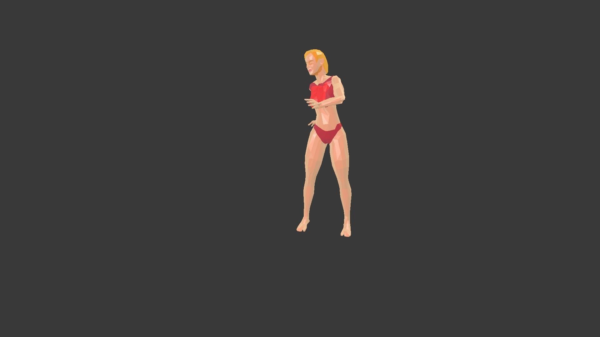 Low poly  3D model -ArchViz -Beach woman -50 Beach Sport Poses  Low-poly 3D model_8