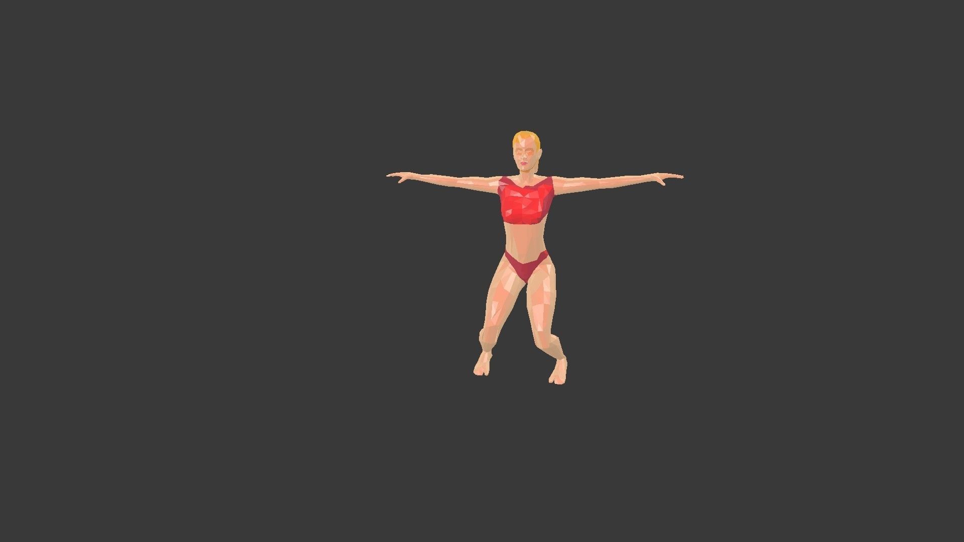 Low poly  3D model -ArchViz -Beach woman -50 Beach Sport Poses  Low-poly 3D model_16