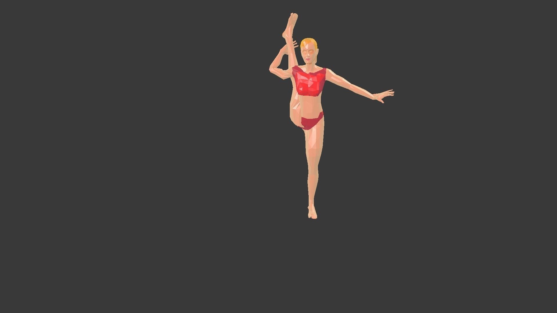 Low poly  3D model -ArchViz -Beach woman -50 Beach Sport Poses  Low-poly 3D model_22