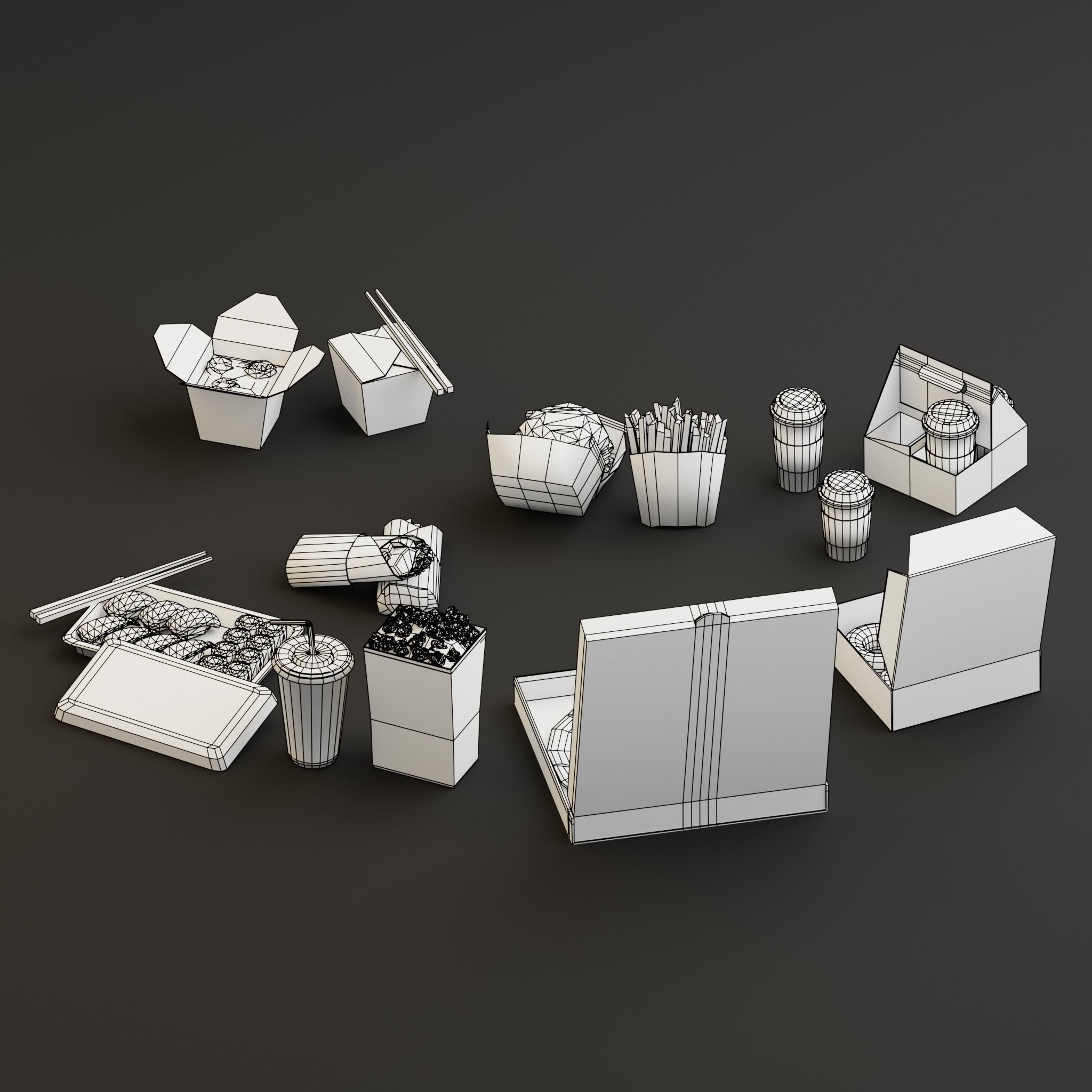 Takeaway Fast Food High G43 Low-poly 3D model_15