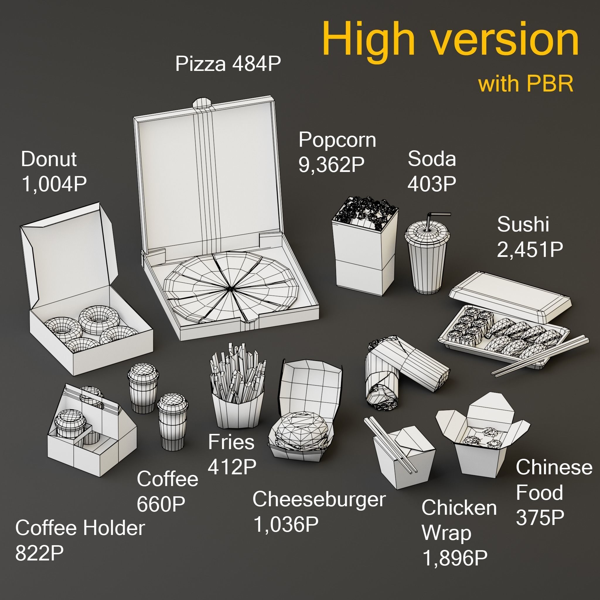 Takeaway Fast Food High G43 Low-poly 3D model_1