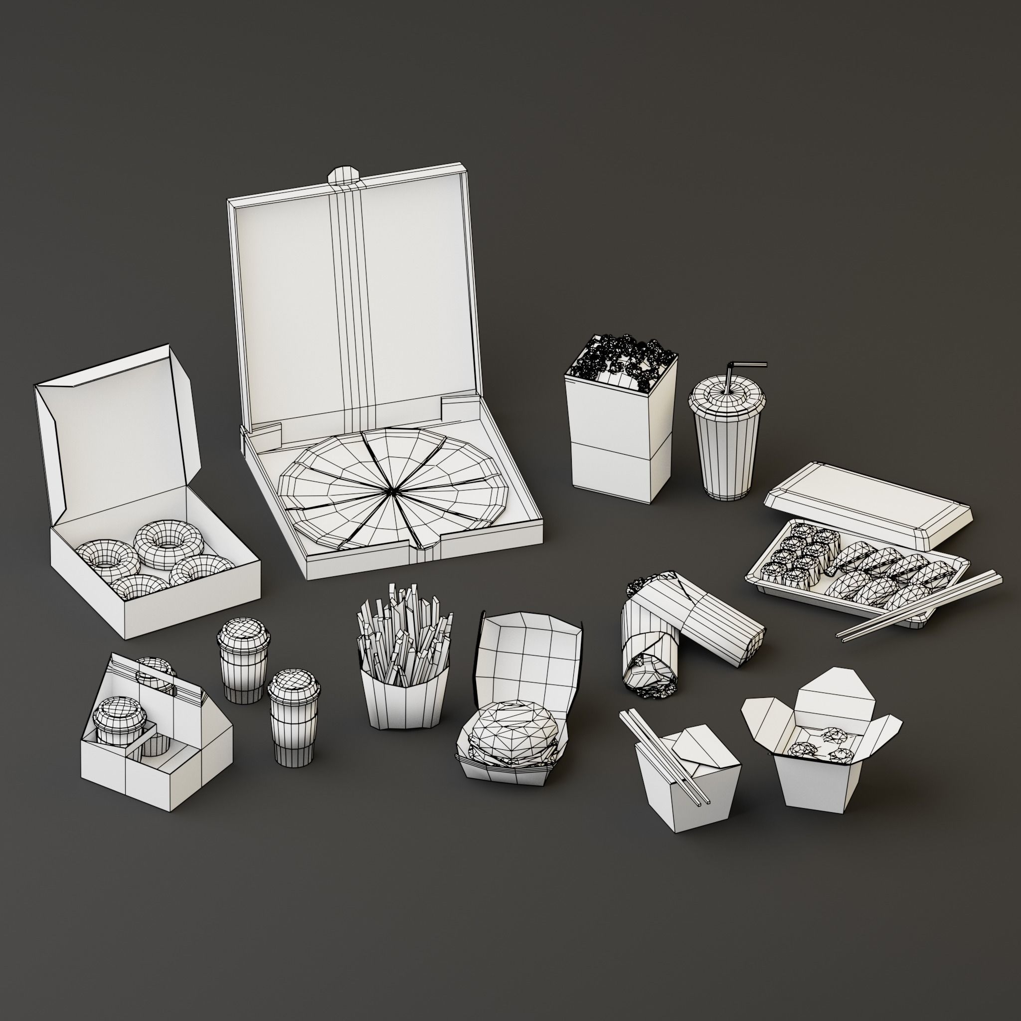 Takeaway Fast Food High G43 Low-poly 3D model_16