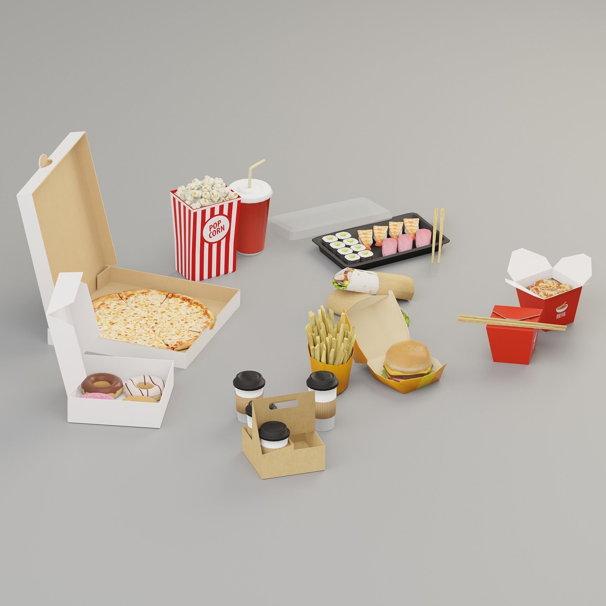 Takeaway Fast Food High G43 Low-poly 3D model_3