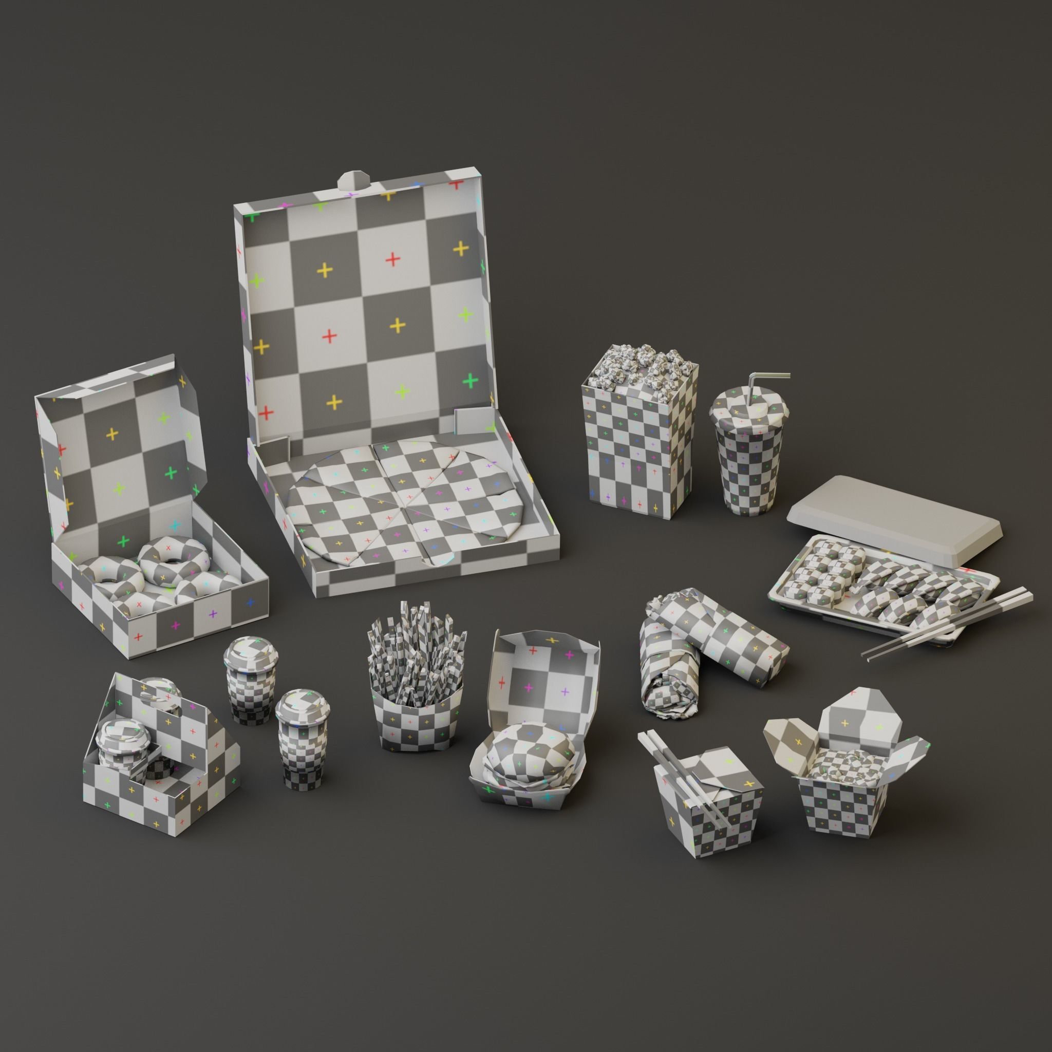 Takeaway Fast Food High G43 Low-poly 3D model_14