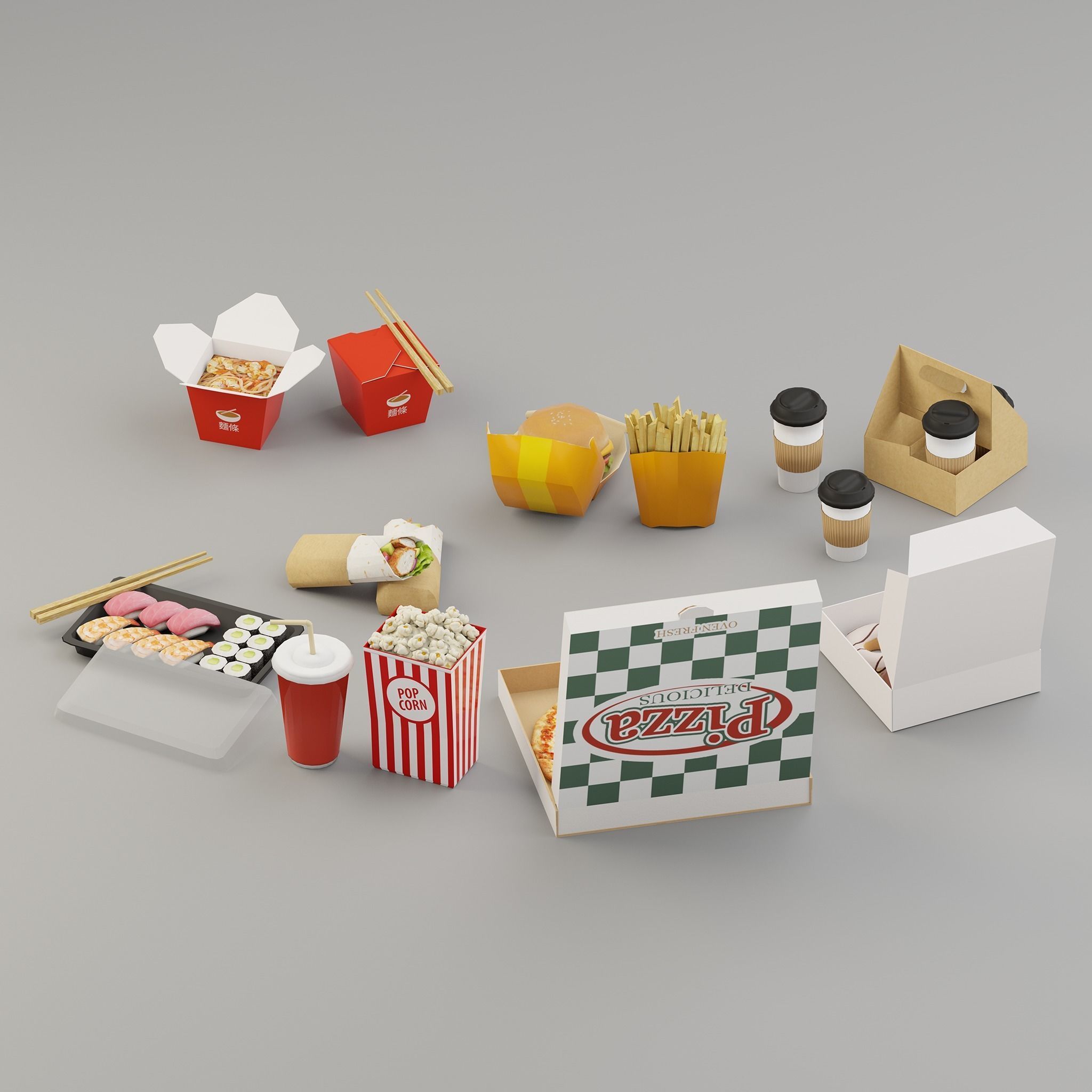Takeaway Fast Food High G43 Low-poly 3D model_2