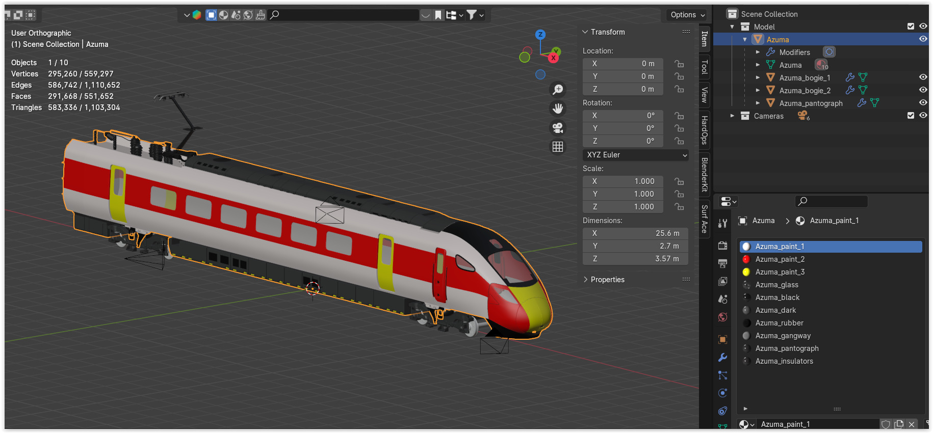Hitachi Azuma locomotive exterior 3D model_10