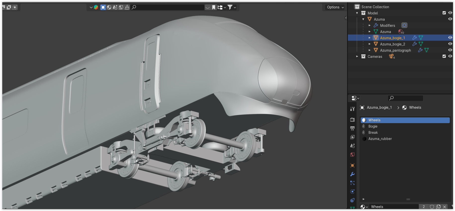Hitachi Azuma locomotive exterior 3D model_11