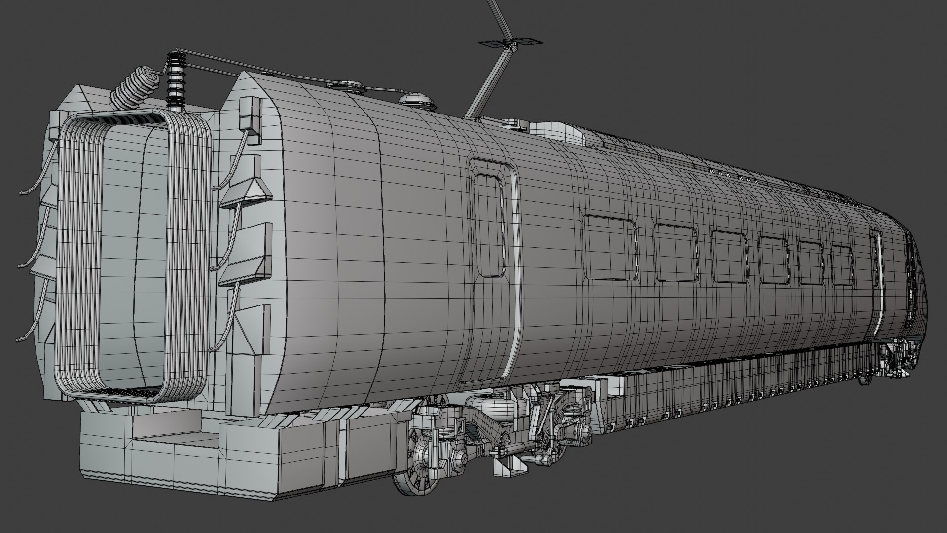 Hitachi Azuma locomotive exterior 3D model_6