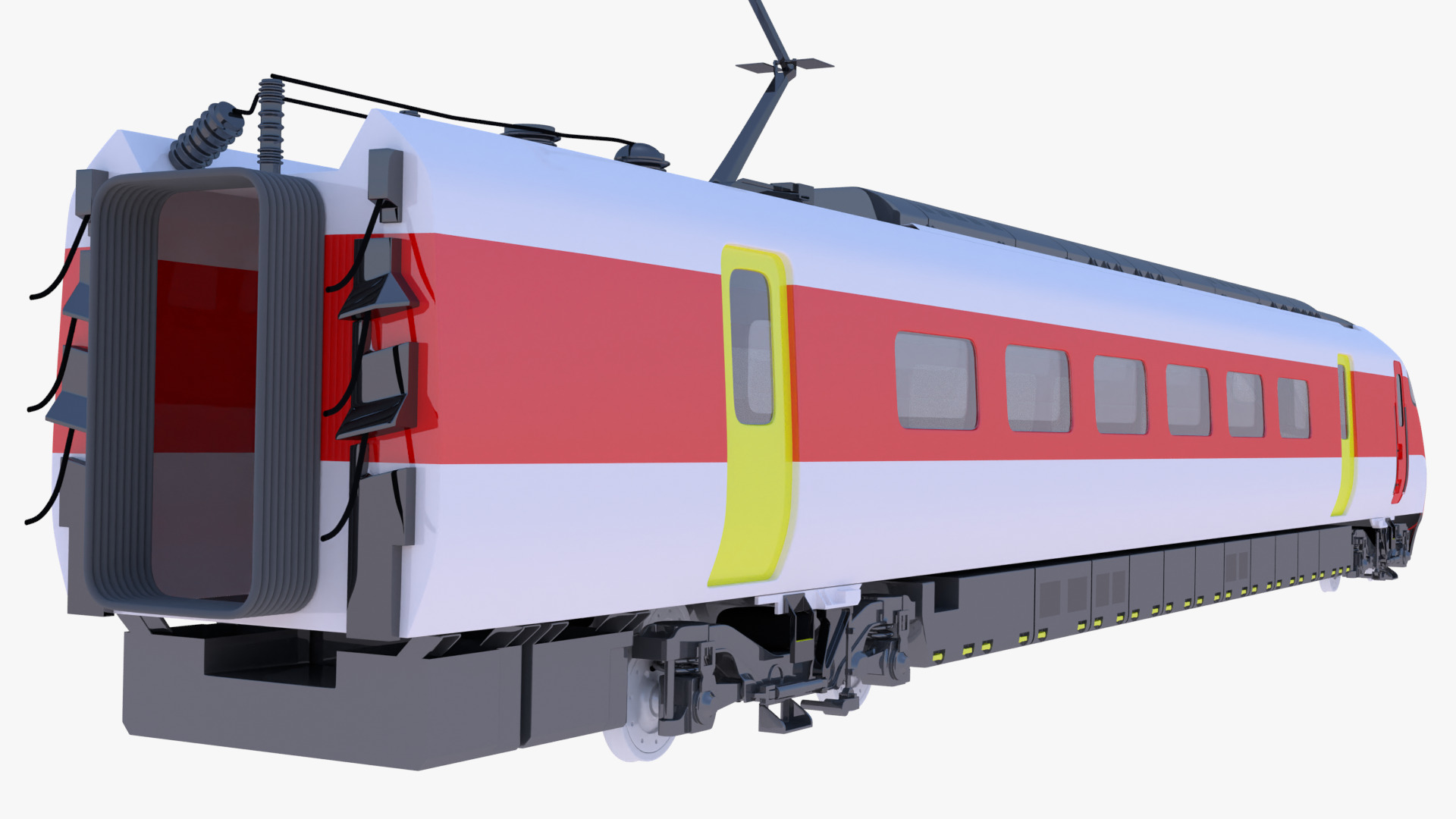 Hitachi Azuma locomotive exterior 3D model_5