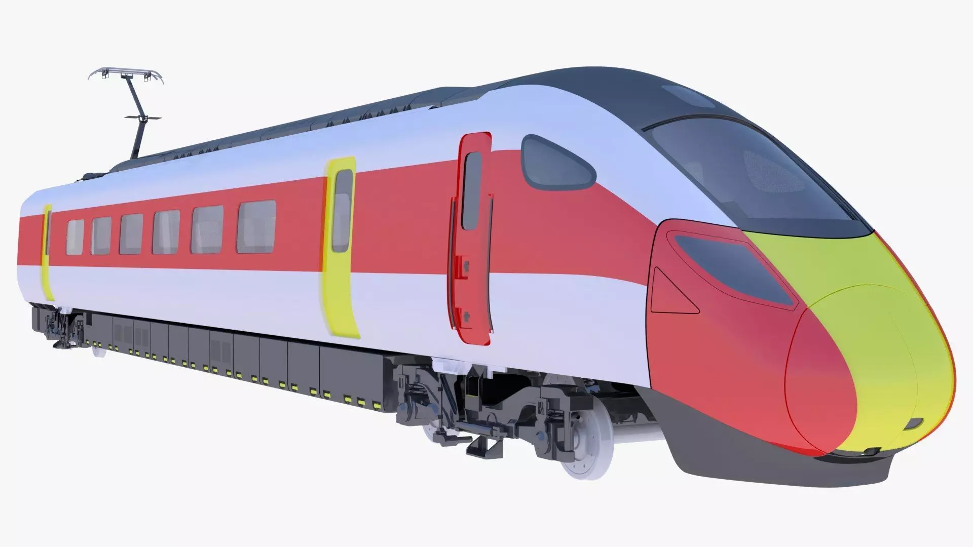 Hitachi Azuma locomotive exterior 3D model_1