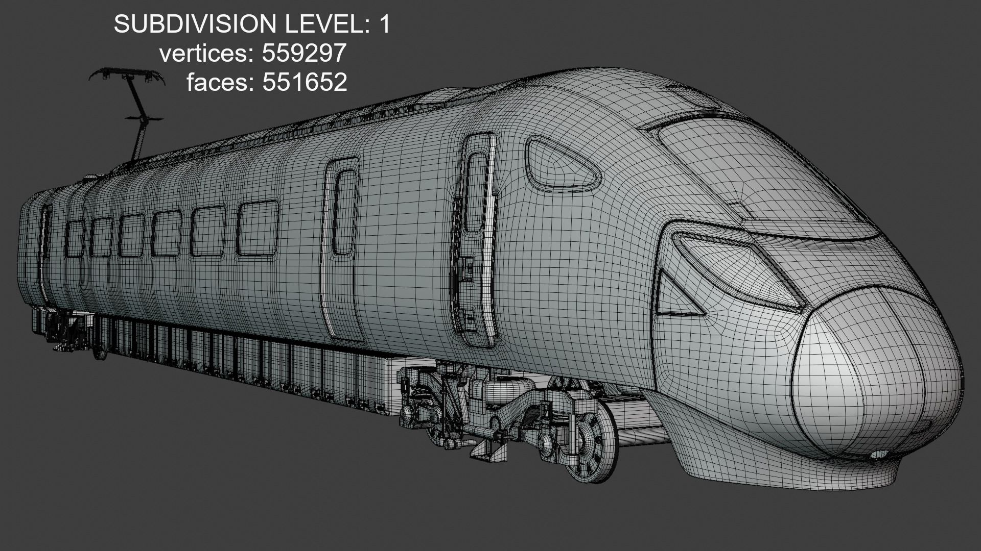 Hitachi Azuma locomotive exterior 3D model_2
