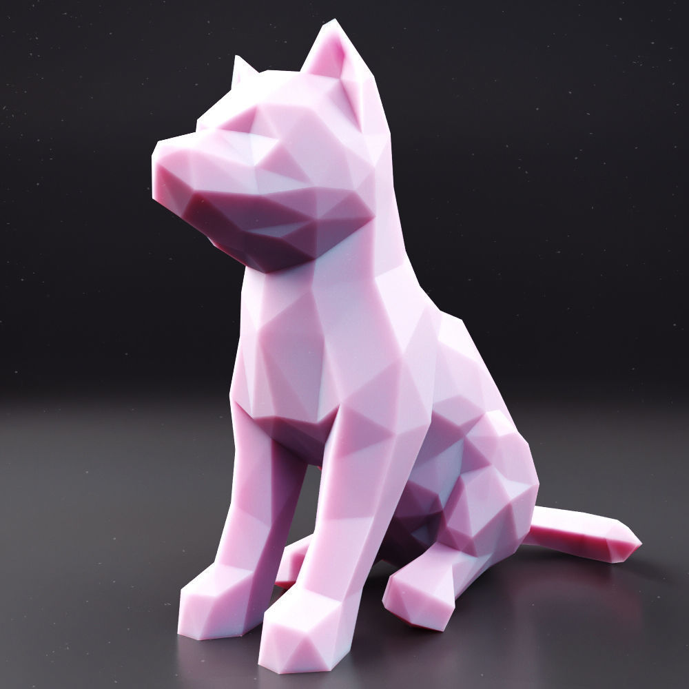 Husky Puppy Low Poly 1 Low-poly 3D model
