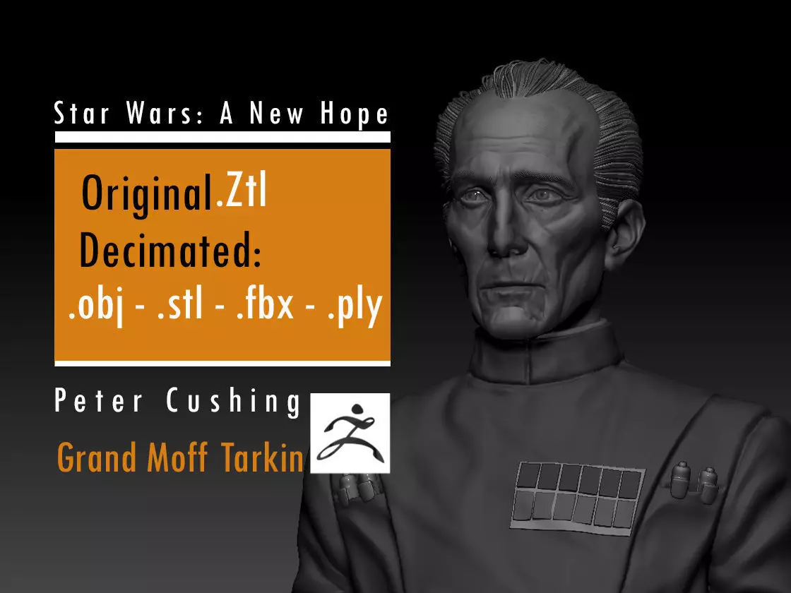 Peter Cushing - Grand Moff Tarkin - Star Wars 3D print model
