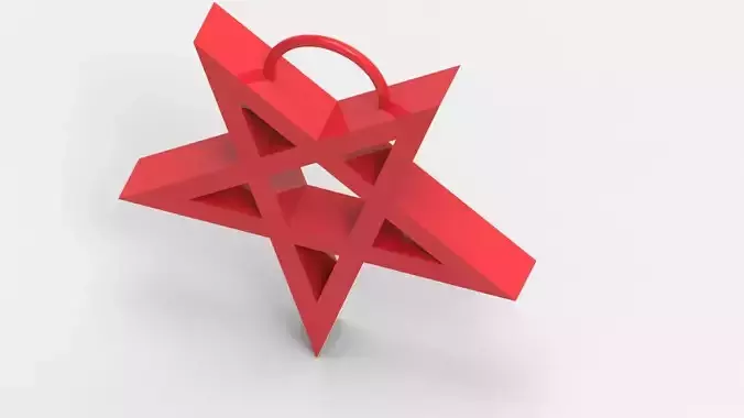 Pentagram Christmas tree decorations 3D print model