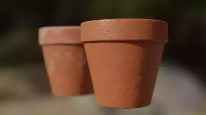 Terracotta Pots Low-poly 3D model