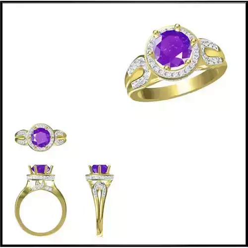 JCD Format  Elegant gold color stone rings rhino 3d jewelry