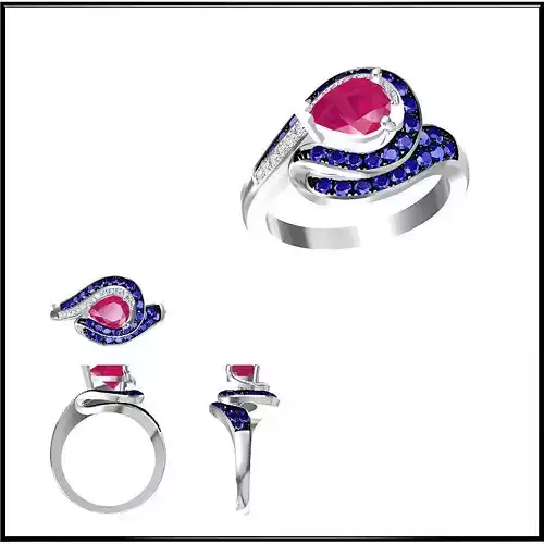 JCD Format  Elegant gold color stone rings jewelers file set