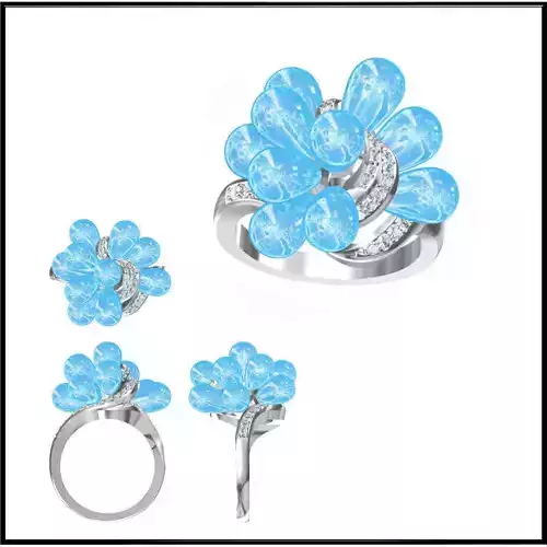 JCD Format  Elegant gold color stone rings cad jewellery 