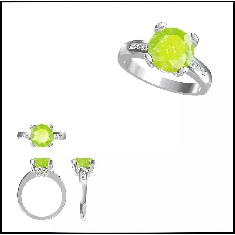 JCD Format Elegant gold color stone rings cad ring design 3D print model