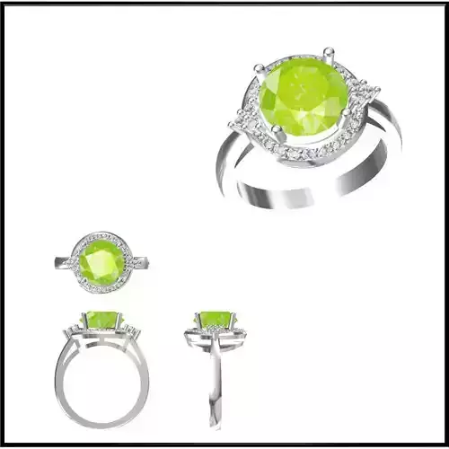 JCD Format Elegant gold color stone rings 3d jewelry cad