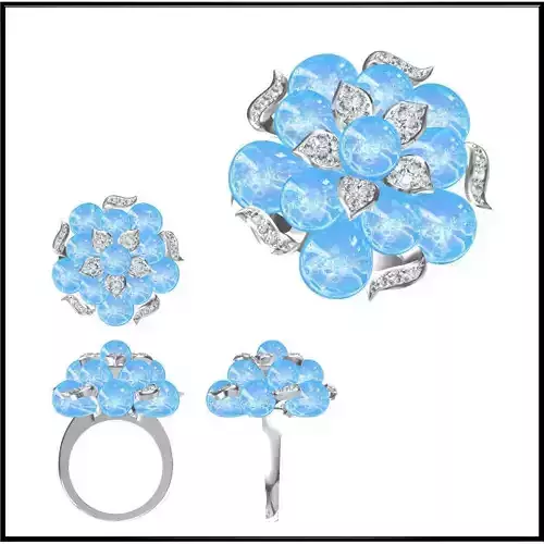 JCD Format  Elegant gold color stone rings 3d cad jewelry design