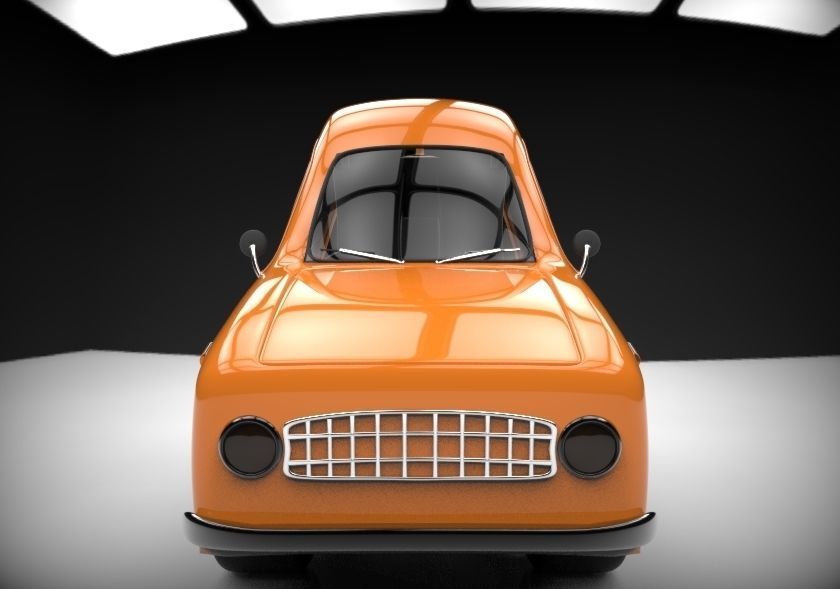 funny cartoon car  Low-poly 3D model_1