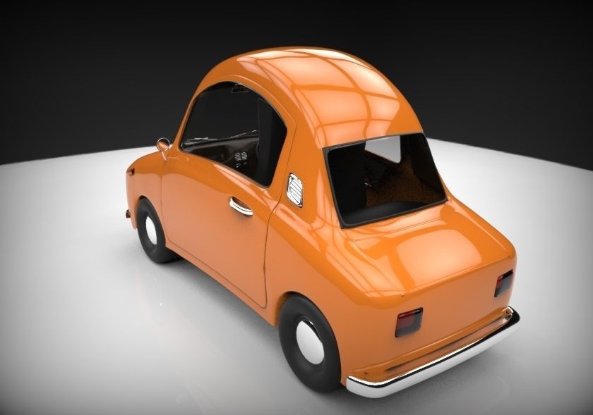 funny cartoon car  Low-poly 3D model_2