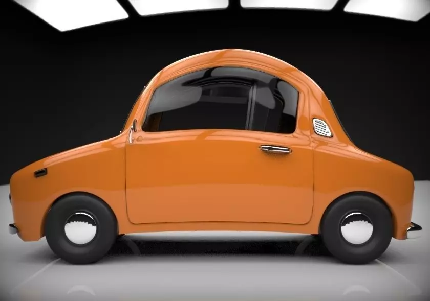 funny cartoon car  Low-poly 3D model_0