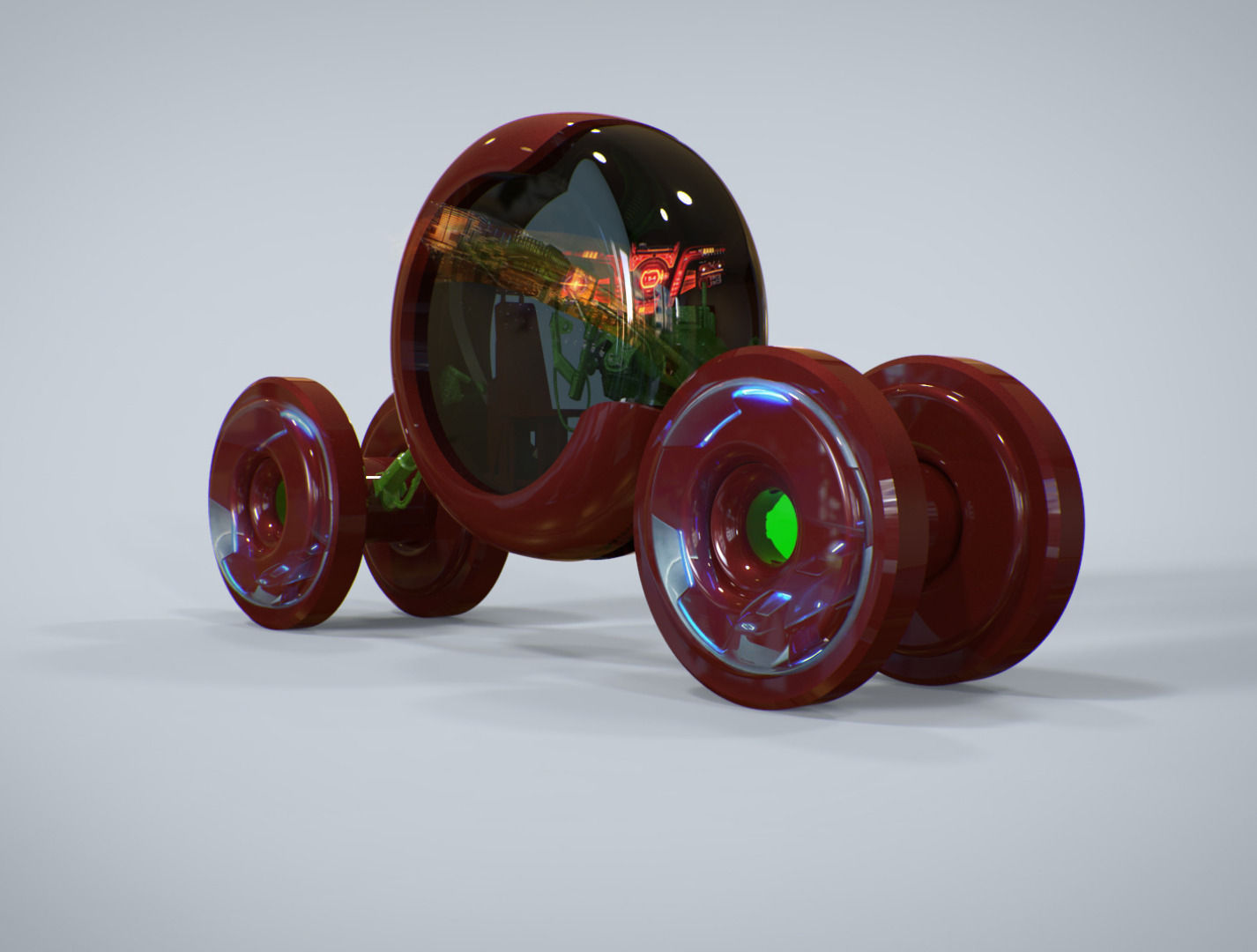 Pine C toy car with flower 3D model_1