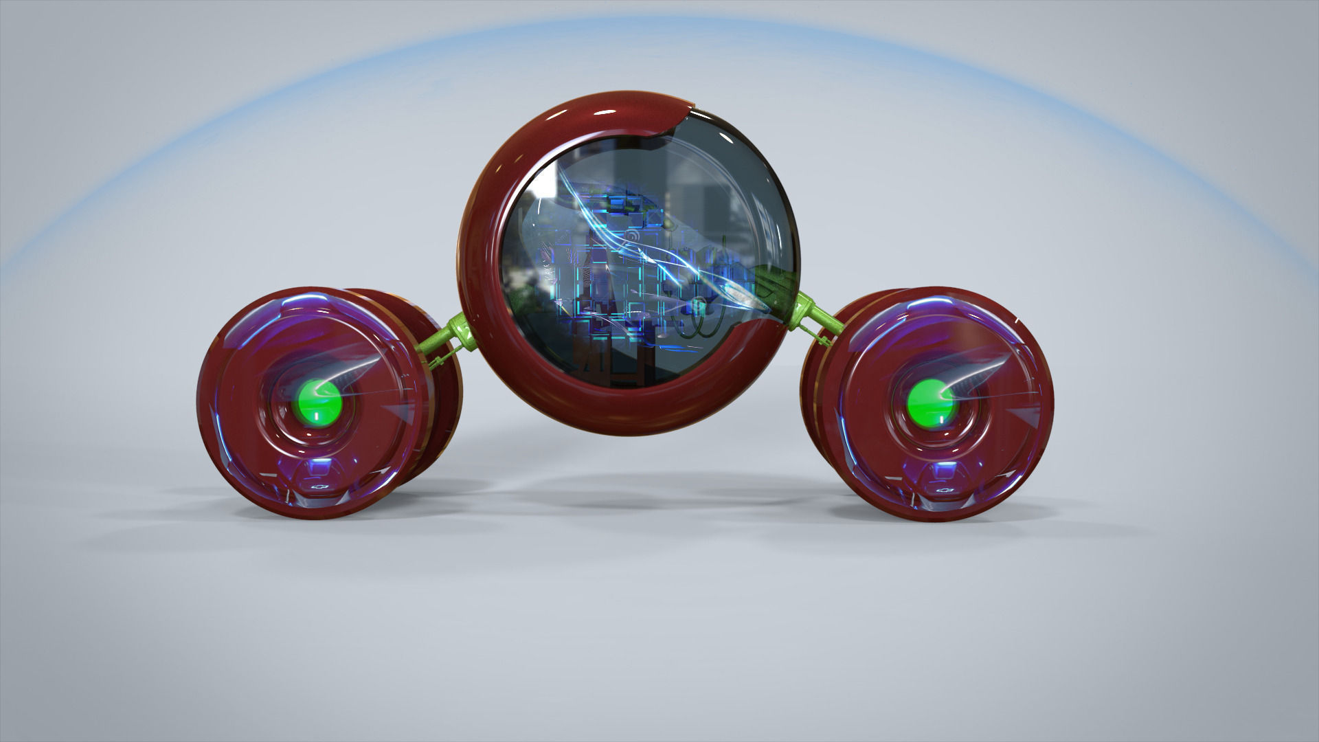 Pine C toy car with flower 3D model_2