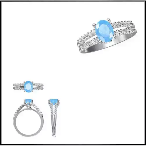 JCD Format Color stone rings sets jewelry cad