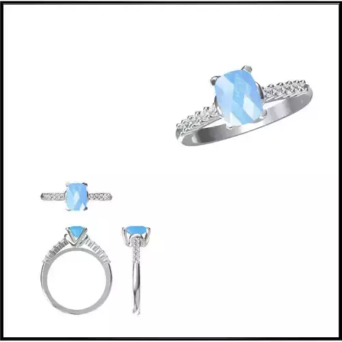 JCD Format  Color stone rings sets jewellery cad design