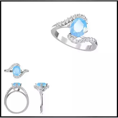 JCD Format Color stone rings sets jewelcad