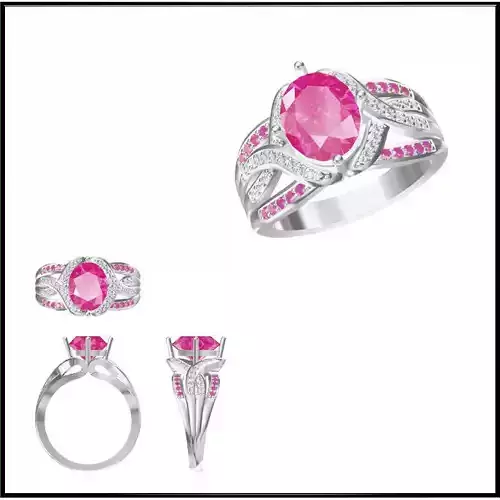 JCD Format Antique color stone rings metal file