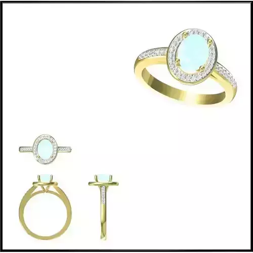 JCD Format Antique color stone rings jewelry cam